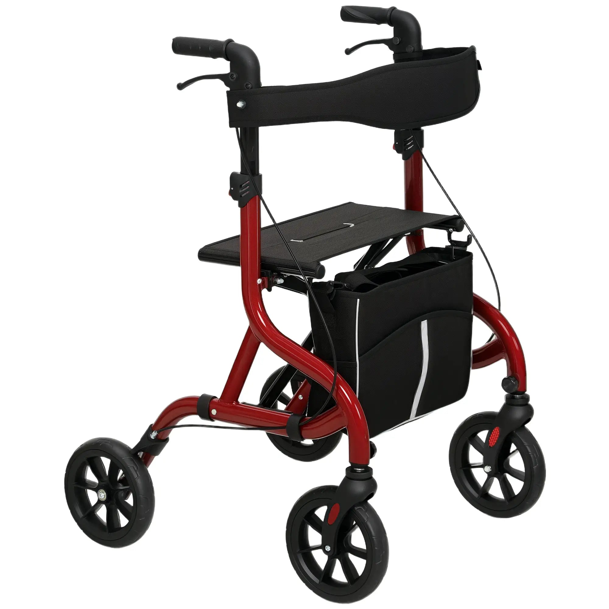 Foldable Rollator Walker With Seat, Adjustable Handles, Red Knee Walker & Wheelchair Ramps at Gallery Canada