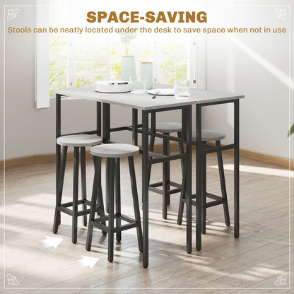 Bar Table Set, 6 Piece, 2 Tables, 4 Stools, Grey Bar Sets at Gallery Canada
