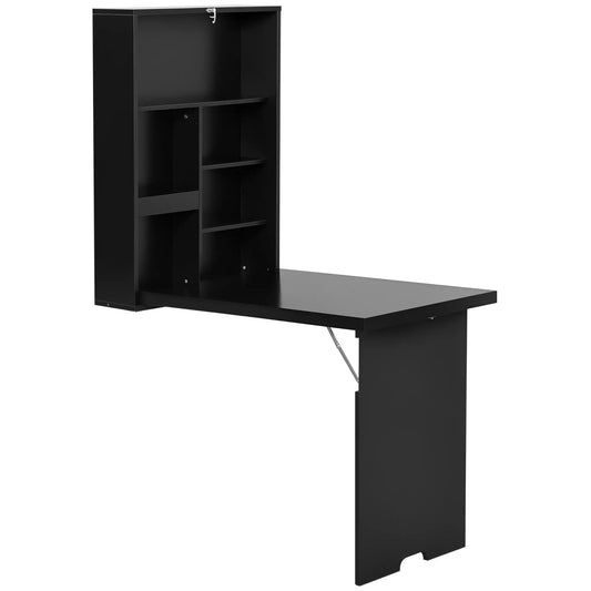 Wall Mounted Fold Out Desk, Space Saving Computer Table, Black Writing Desks Black at Gallery Canada