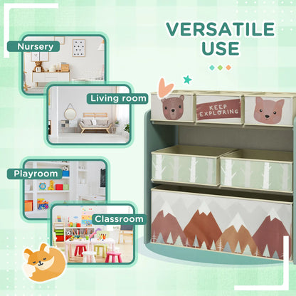 Toy Organizer With 6 Storage Bins, 25" x 12" x 26", Green Baby & Kids Storage at Gallery Canada