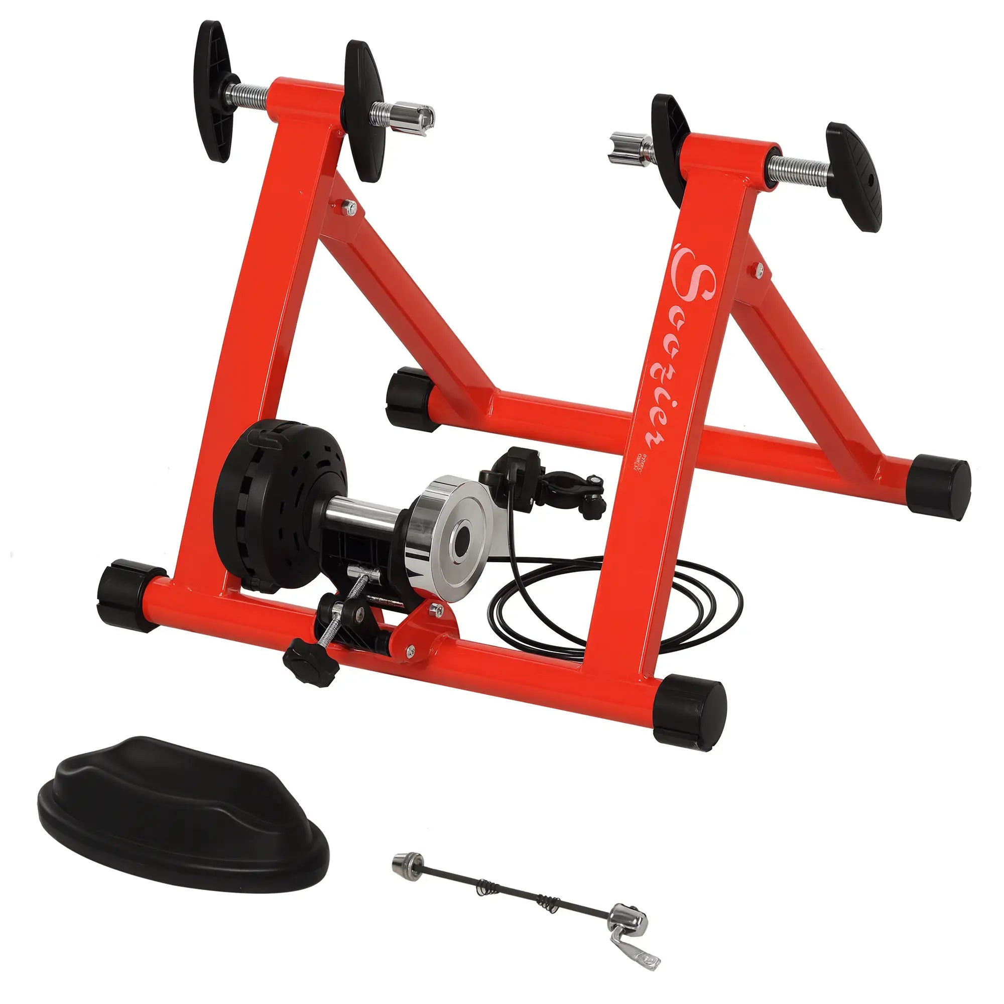 Magnetic Bike Trainer Stand, Indoor Bicycle Exerciser, 5 Levels Resistance, Red Bike Trainer Stands Red at Gallery Canada