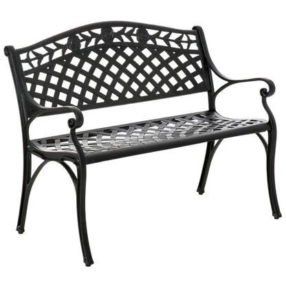 Garden Bench With Aluminum Frame, 40" Patio Loveseat, Floral Design, no color Outdoor Benches at Gallery Canada