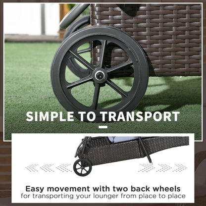 Outdoor Lounger, Deck Lounge Chair, 5-Level Adjustable, Silver Grey, Deep Coffee Chaise Loungers at Gallery Canada