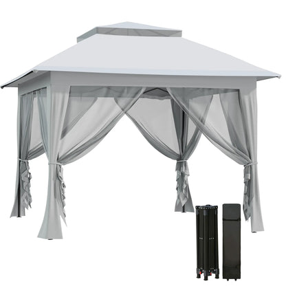 12' x 12' Foldable Pop-Up Party Tent, Steel Frame, Light Grey Pop Up Canopies at Gallery Canada