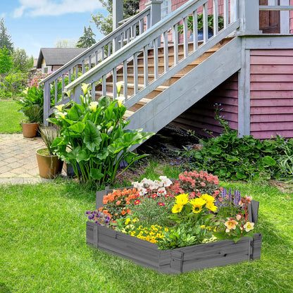 39" x 36" Hexagon Planter Box, Raised Garden Bed, Grey Wooden Planter Boxes at Gallery Canada