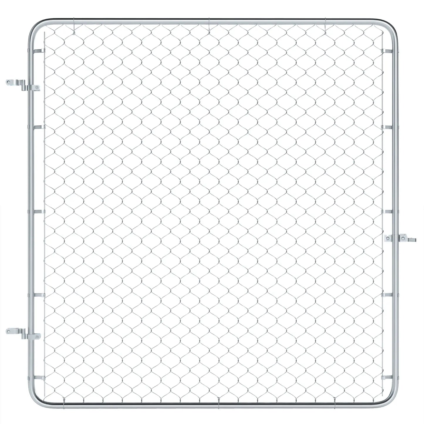 Chain Link Fence Gate, Galvanized Steel Garden Door, 70.9 x 70.9 in., Silver Garden Decor at Gallery Canada