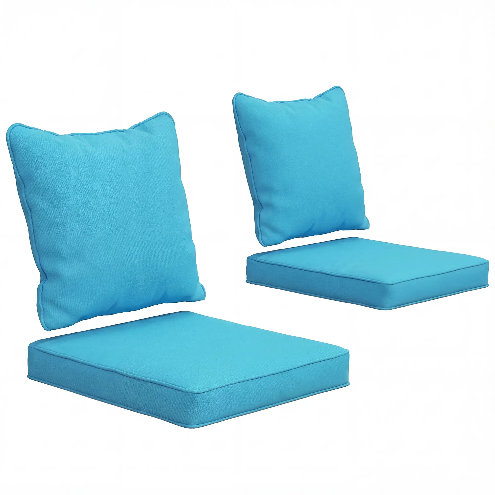 Patio Chair Cushions Set, 2 Seat Cushion Back Pillows, Turquoise Patio Chair Cushions at Gallery Canada
