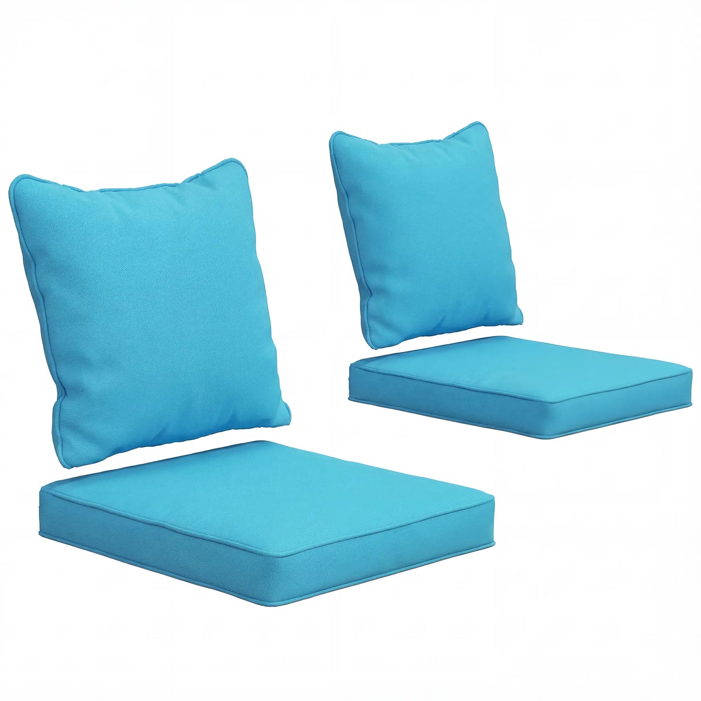 Patio Chair Cushions Set, 2 Seat Cushion Back Pillows, Turquoise Patio Chair Cushions at Gallery Canada