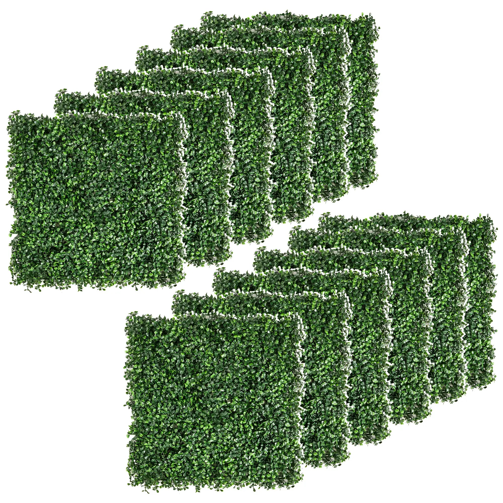 12-Piece Artificial Grass, Fake Green Wall, 19.75