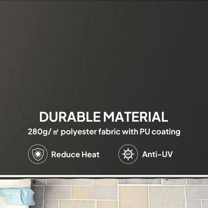 8' x 7' Retractable Patio Awning, UV Water-Resistant Fabric, Black Patio Awnings at Gallery Canada