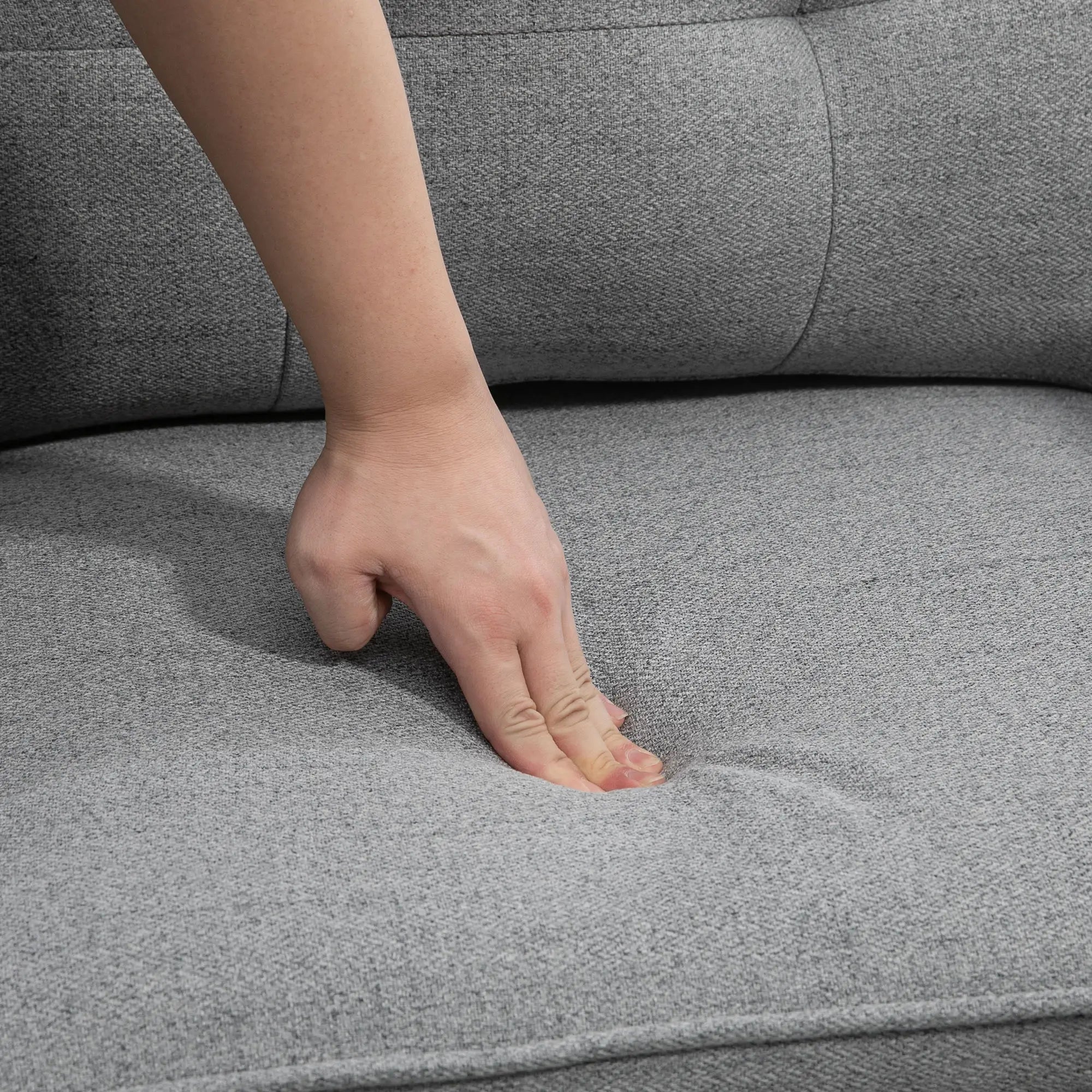Modern Armchair, Upholstered Accent Chair, Tufted Back, Steel Legs, Grey Accent Chairs at Gallery Canada