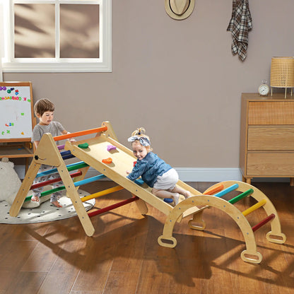 5 in 1 Pikler Triangle Set, Ladder, Ramp, Arch, 18-48 Months, Multicolour Baby Gym & Playmats at Gallery Canada