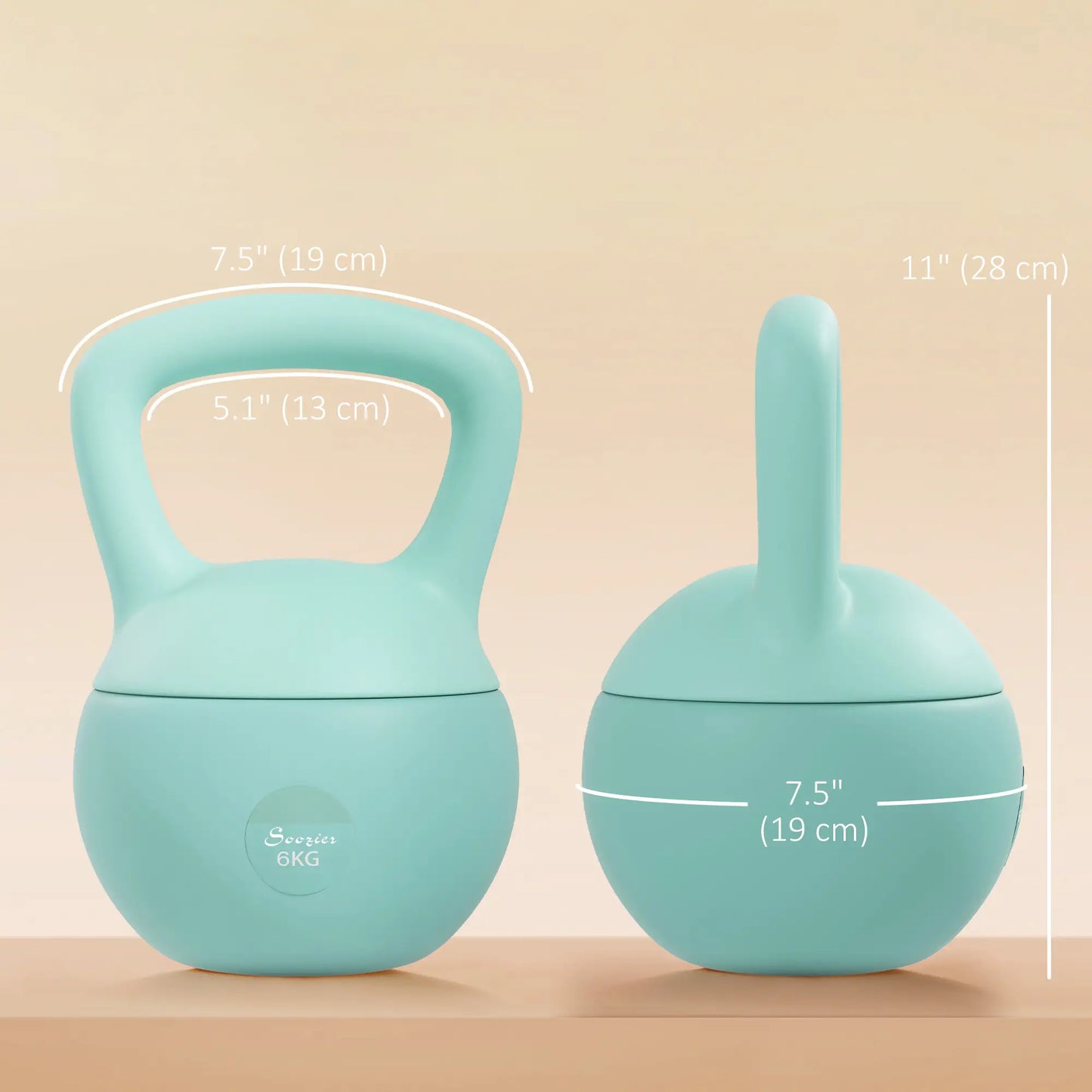 13 lb Soft Kettlebell, Sand Filled Weight w/ Grip Handle, Kettlebell Weight for Full Body Workout, Green