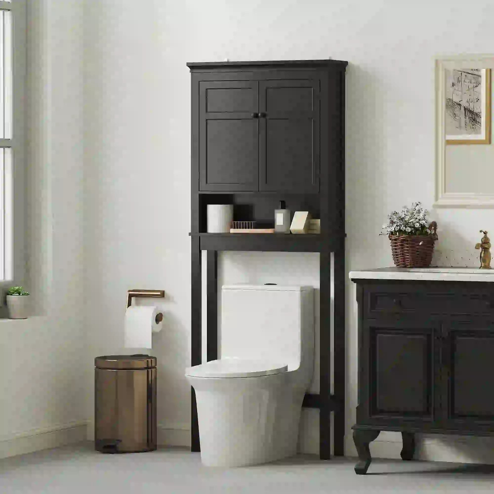 3-Tier Over Toilet Storage, Adjustable Shelf, Bathroom Laundry Bathroom Cabinets at Gallery Canada