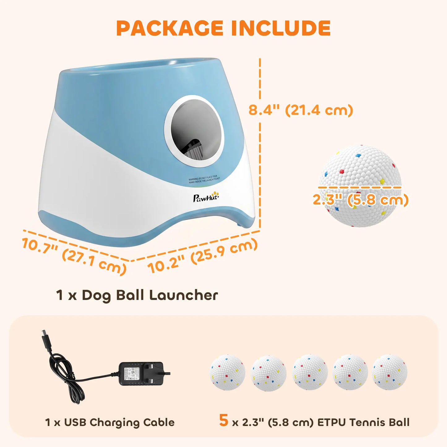 Automatic Dog Ball Launcher With 5 ETPU Balls, Blue