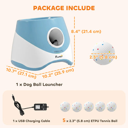Automatic Dog Ball Launcher With 5 ETPU Balls, Blue