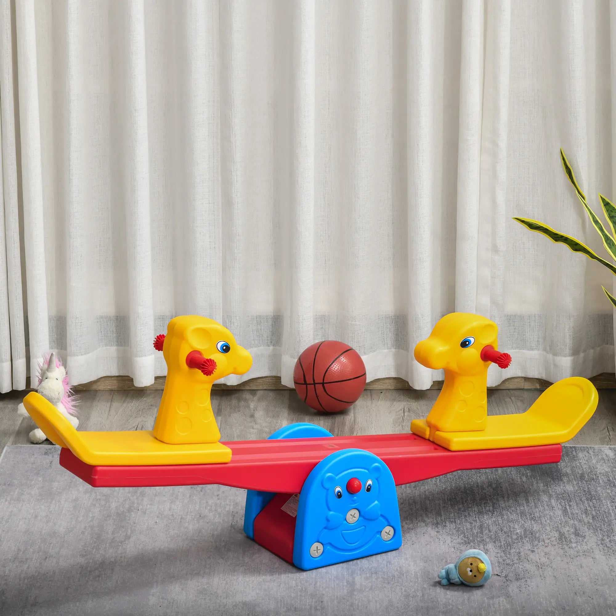 Kids Seesaw, 2 Seats with Easy-Grip Handles, Indoor Outdoor, 12-48 Months, Multicolor Gym Sets & Swings at Gallery Canada