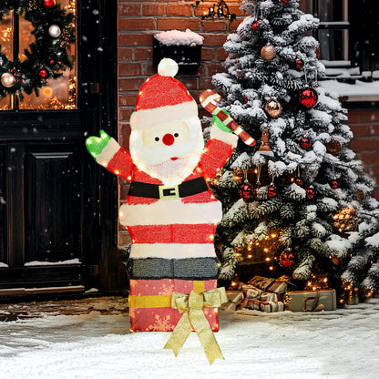 3ft Lighted Santa Claus, 97 LEDs, Stakes, Zip Ties, IP44 Waterproof Christmas Decorations at Gallery Canada