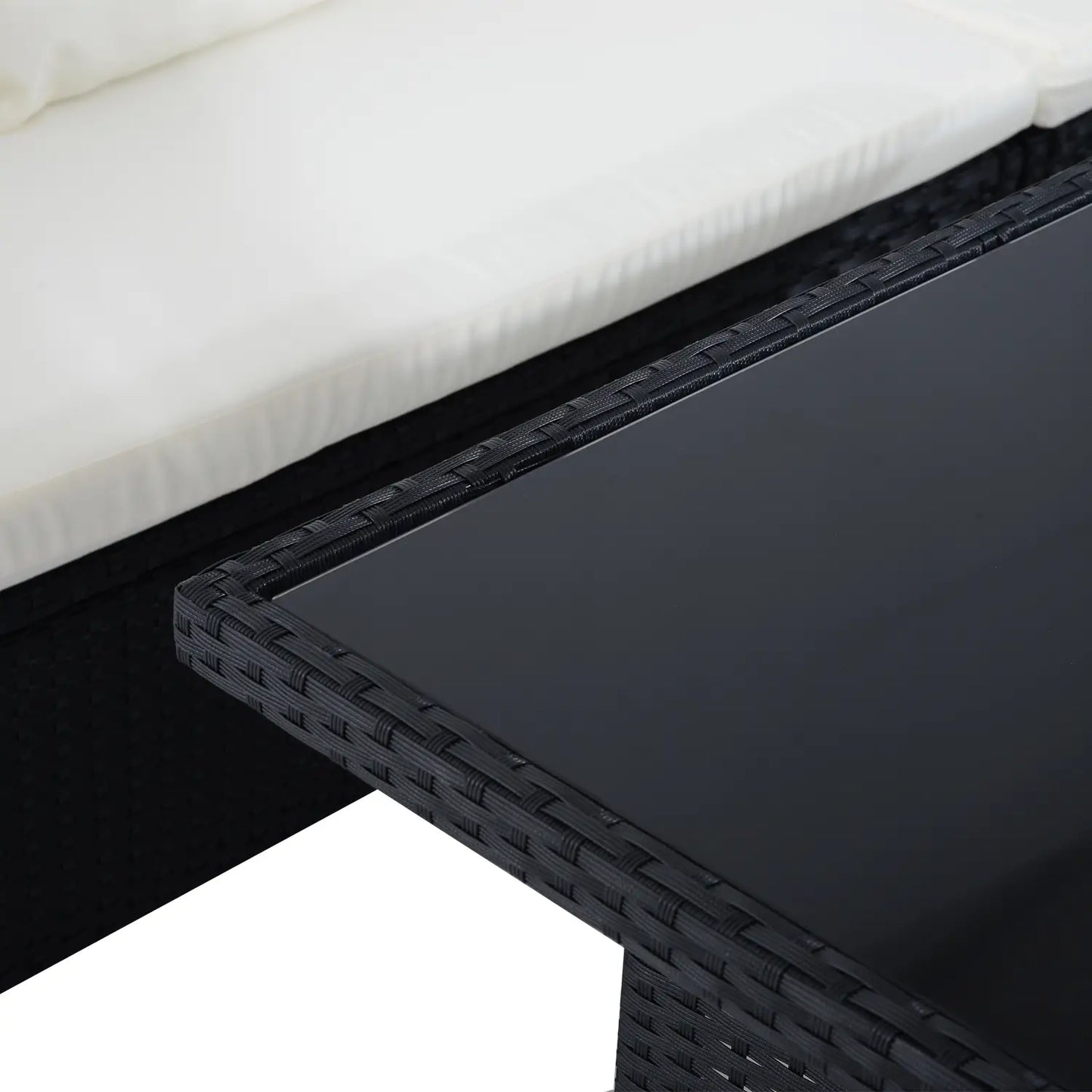 6pcs Outdoor Rattan Sofa Set, Garden Wicker Sectional, White Patio Furniture Sets at Gallery Canada