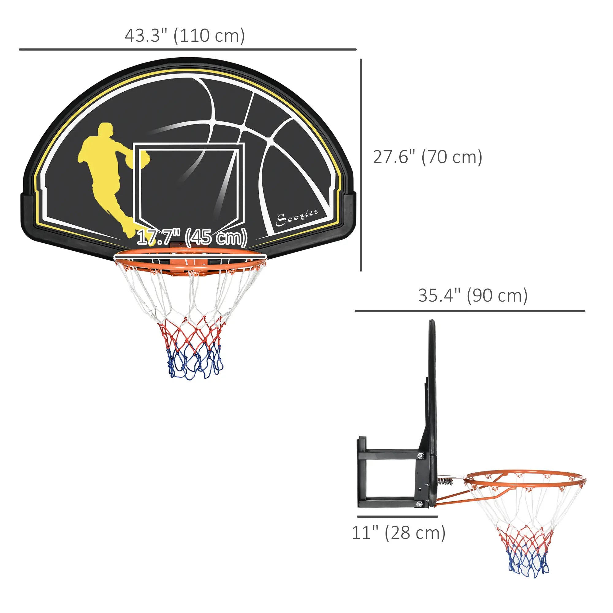 Wall Mounted Basketball Hoop, Mini Backboard for Kids and Adults Basketball at Gallery Canada