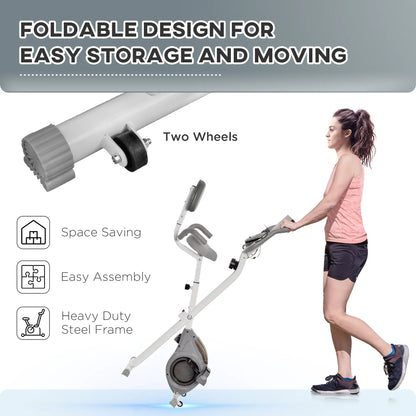 Folding Exercise Bike, 8-Level Magnetic Resistance, LCD Monitor, Grey Exercise & Stationary Bikes at Gallery Canada
