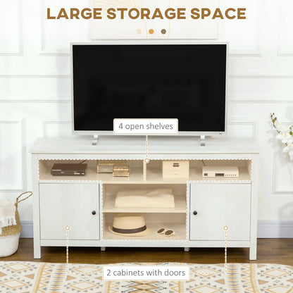 TV Stand for 55" TVs, Storage Cupboard, Shelves, 55.1" x 15.7" x 27", White TV Stands at Gallery Canada
