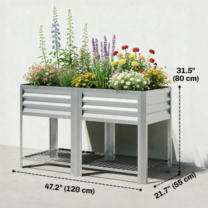 Raised Garden Bed With Legs, 31.5", Silver Elevated Garden Beds at Gallery Canada