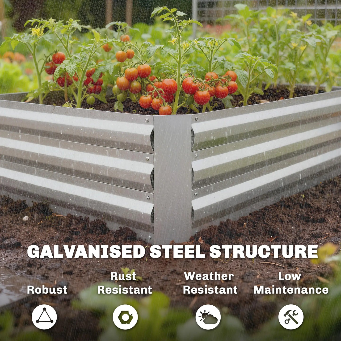 Galvanized Raised Garden Bed With Trellis, Planter Box, Open Bottom, Silver Galvanized Planter Boxes at Gallery Canada