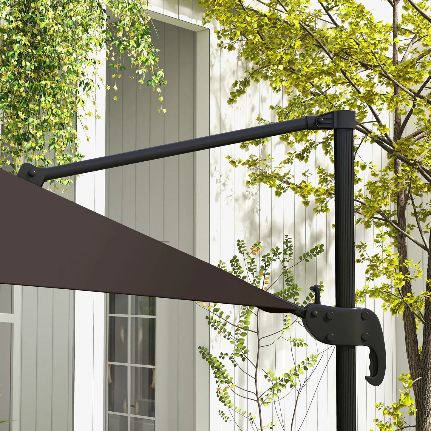 10x10ft Rotatable Square Cantilever Umbrella, 4 Adjustable Angles Cantilever Umbrellas at Gallery Canada