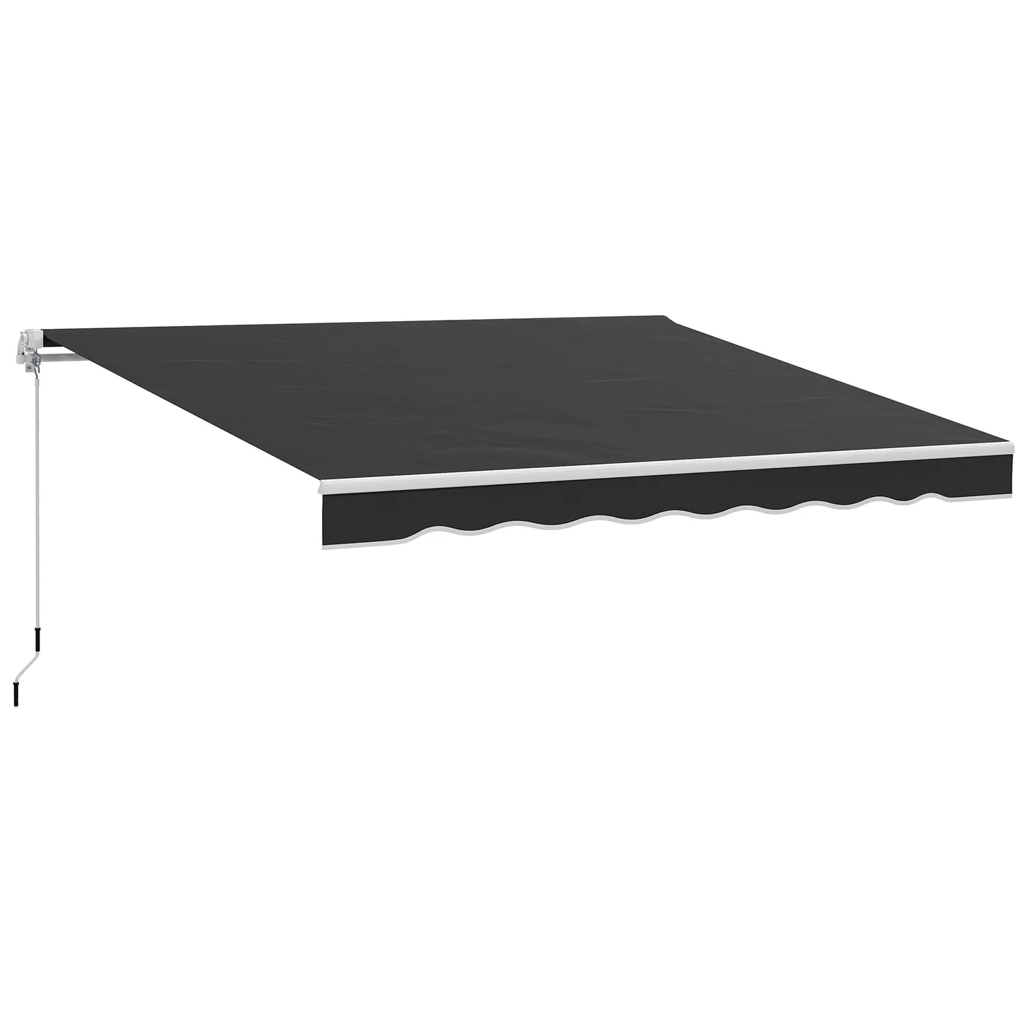 8' x 7' Retractable Patio Awning, UV Water-Resistant Fabric, Black Patio Awnings at Gallery Canada