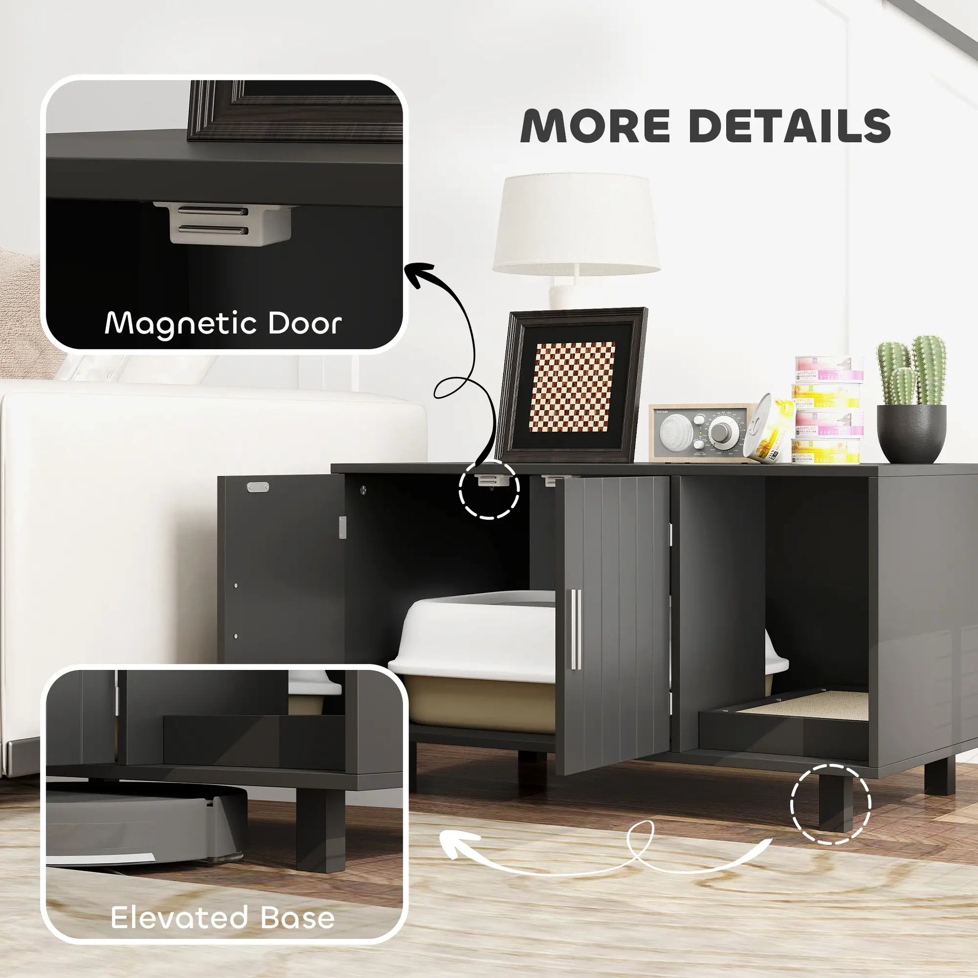 Cat Litter Box Enclosure, End Table with Scratcher, Black Cat Litter Box Enclosures at Gallery Canada