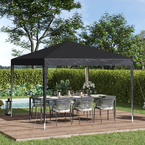 10 x 10ft Folding Pop Up Tent, Outdoor Gazebo Canopy, Black