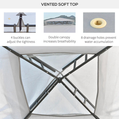 10' x 10' Gazebo, Steel Frame, Mosquito Netting, Grey Gazebos at Gallery Canada