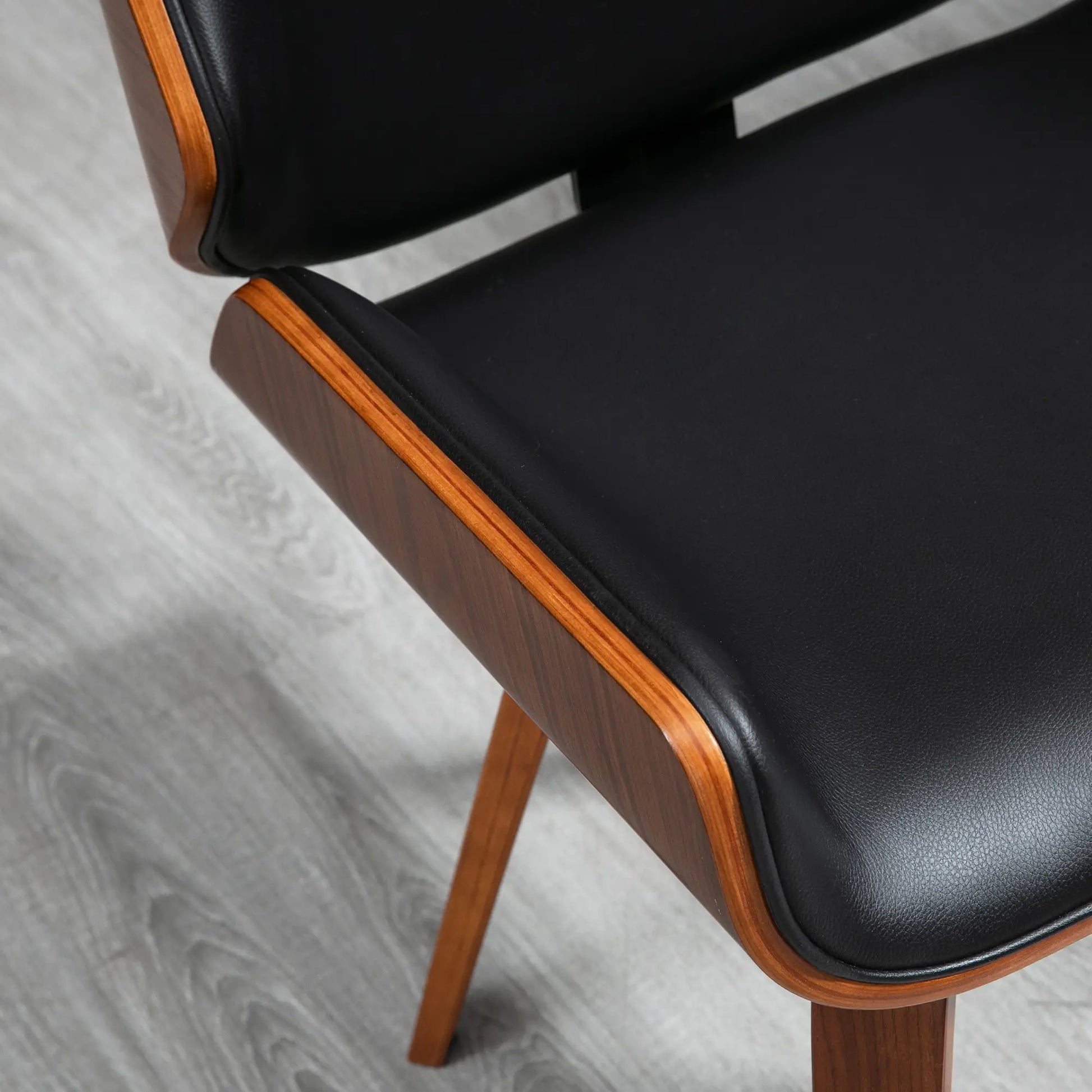 PU Leather Dining Chairs Set of 2, Upholstered Seats, Solid Wood Legs, Black Dining Chairs at Gallery Canada