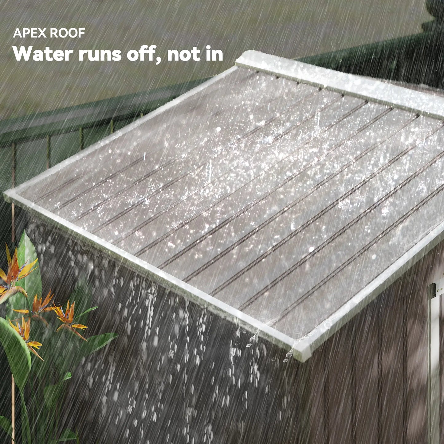 7' x 4' x 6' Metal Storage Shed, Outdoor Patio, Light Brown Sheds at Gallery Canada