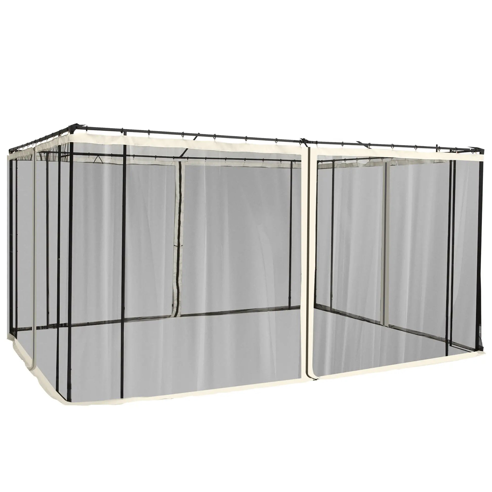 Mosquito Netting for Gazebo, 10' x 12', Cream White, Black Gazebo Sidewalls Black, Cream White at Gallery Canada