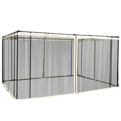 Mosquito Netting for Gazebo, 10' x 12', Cream White, Black Gazebo Sidewalls Black, Cream White at Gallery Canada