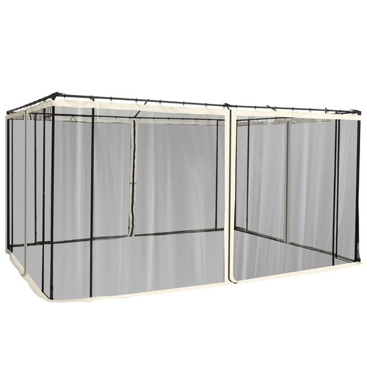 Mosquito Netting for Gazebo, 10' x 12', Cream White, Black Gazebo Sidewalls Black, Cream White at Gallery Canada