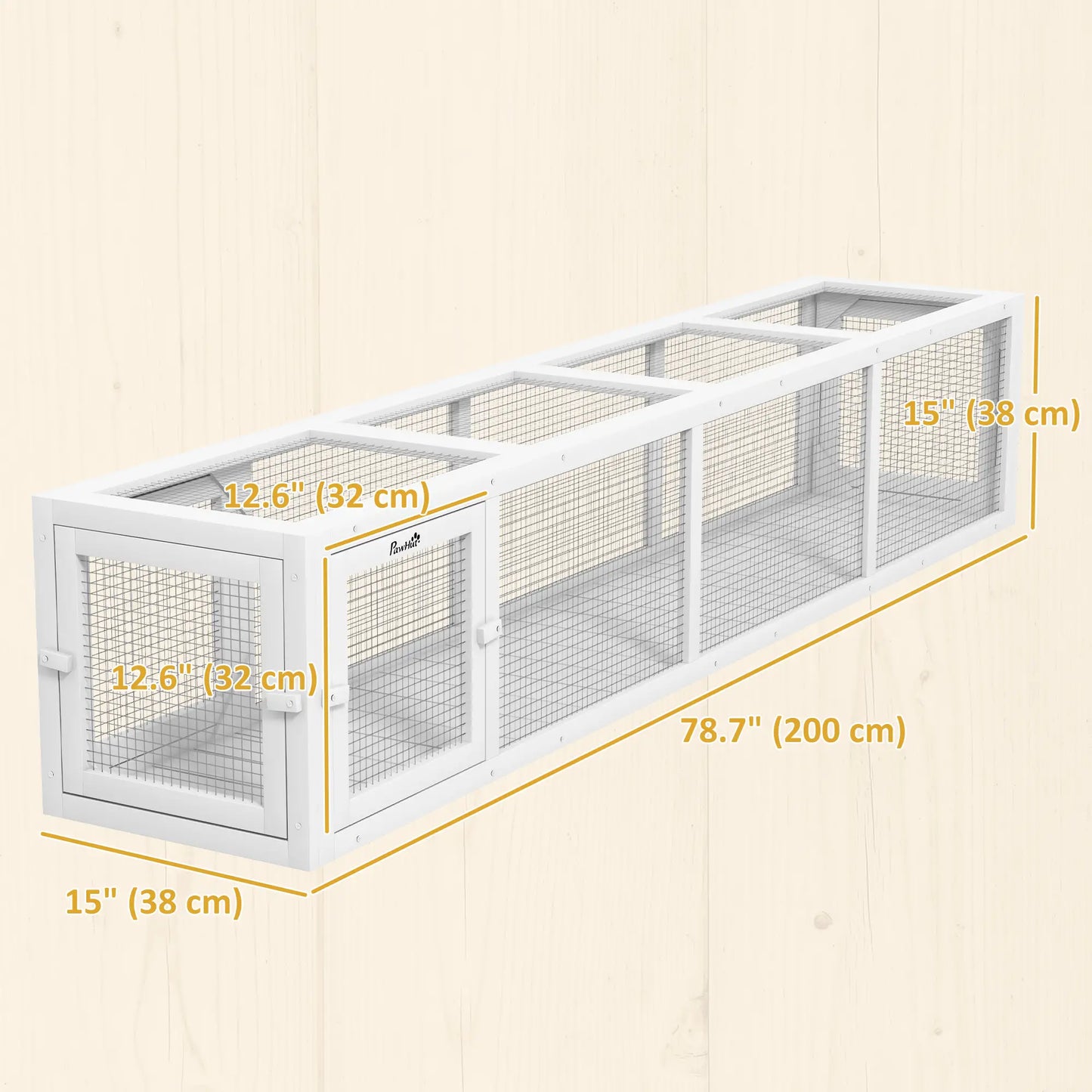 79" Long Cat Tunnel, L-Shape Extendable Design, Indoor Outdoor Enclosure, White Outdoor Cat Enclosures at Gallery Canada