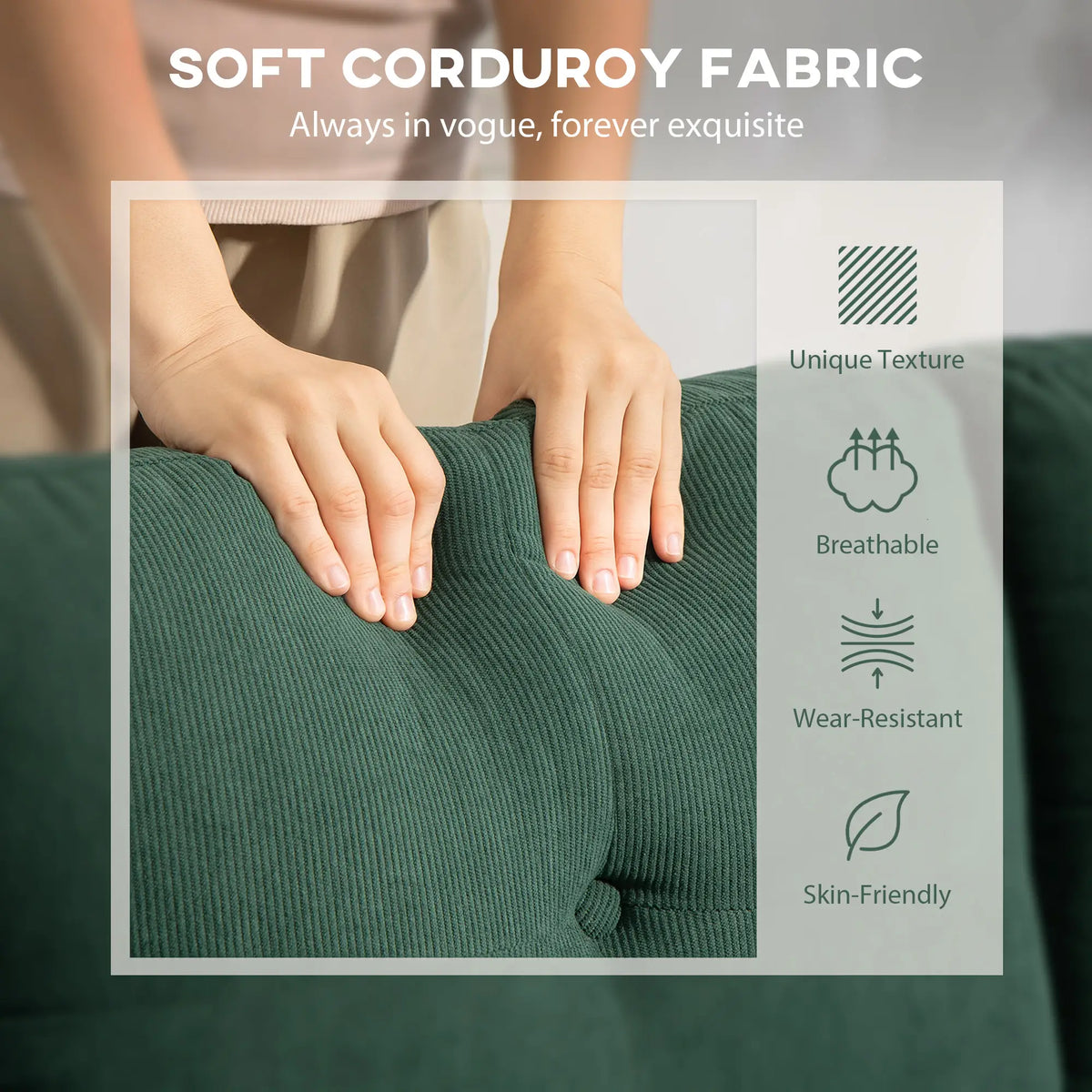 Sectional Sofa with Changeable Chaise, 3 Seat L-Shaped, Dark Green 3-Seater Sofas at Gallery Canada