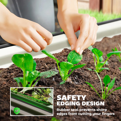 5' x 3' x 1' Large Outdoor Planter Box, Galvanized Raised Garden Bed, Black