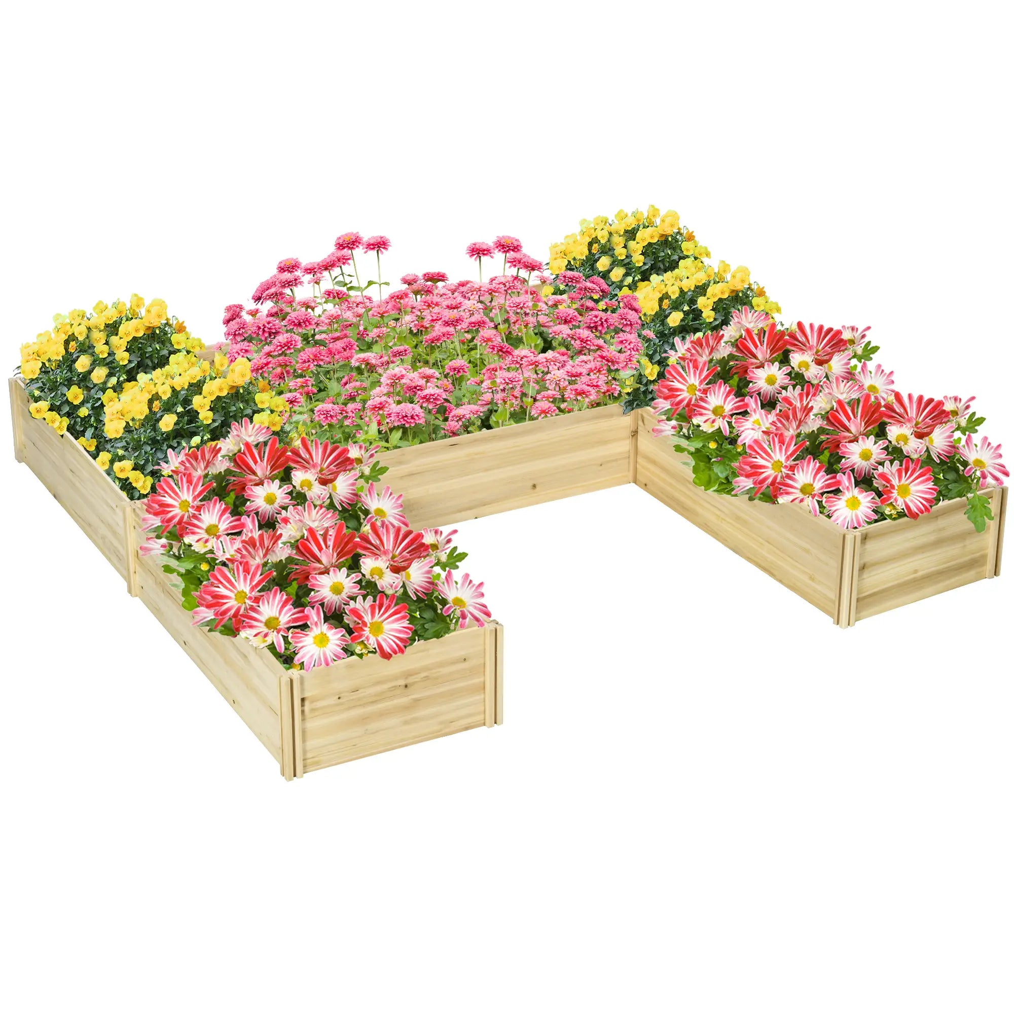 DIY 5-Box Garden Planter, Open Bottom, Natural Wood Raised Garden Beds at Gallery Canada