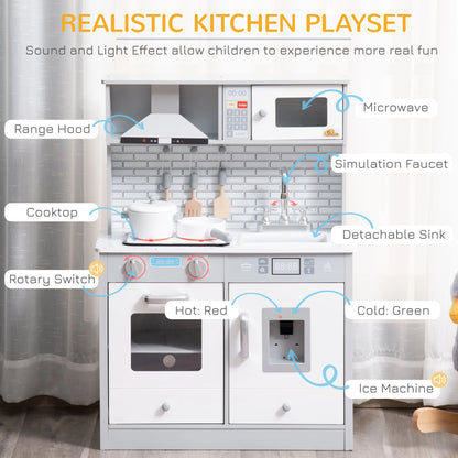Kids Kitchen Play Set, Pretend Cooktop with Sound, Light, 3-6 Years Play Kitchen at Gallery Canada