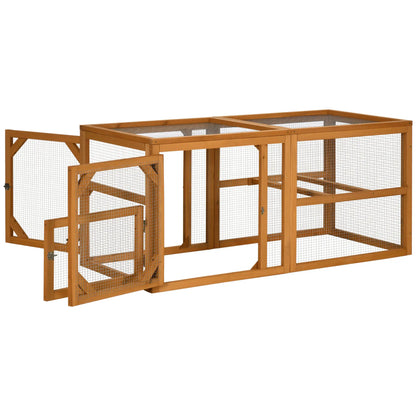 55" Wooden Chicken Coop Extension, Outdoor, Roosting Bars, Orange Chicken Coops Orange at Gallery Canada