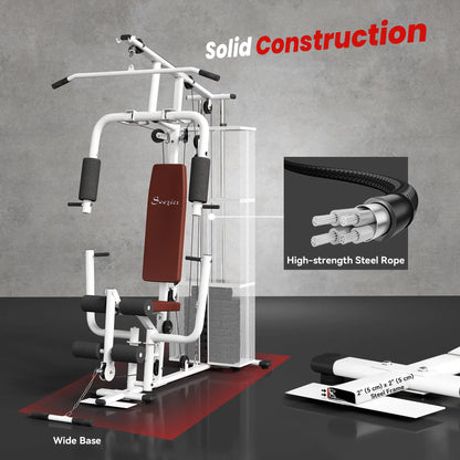 Multifunction Home Gym, 100Lbs Weight Stack, Lat Pulldown, Leg Extensions, White Power Towers at Gallery Canada