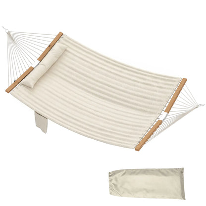 Outdoor Padded Camping Hammock With Pillow, 200 x 140 cm, Cream White Camping Hammocks at Gallery Canada