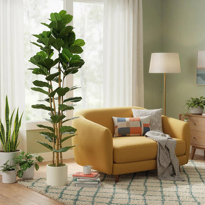 6FT Artificial Fiddle Leaf Fig Tree, Fake Potted Tree, Green Artificial Trees at Gallery Canada