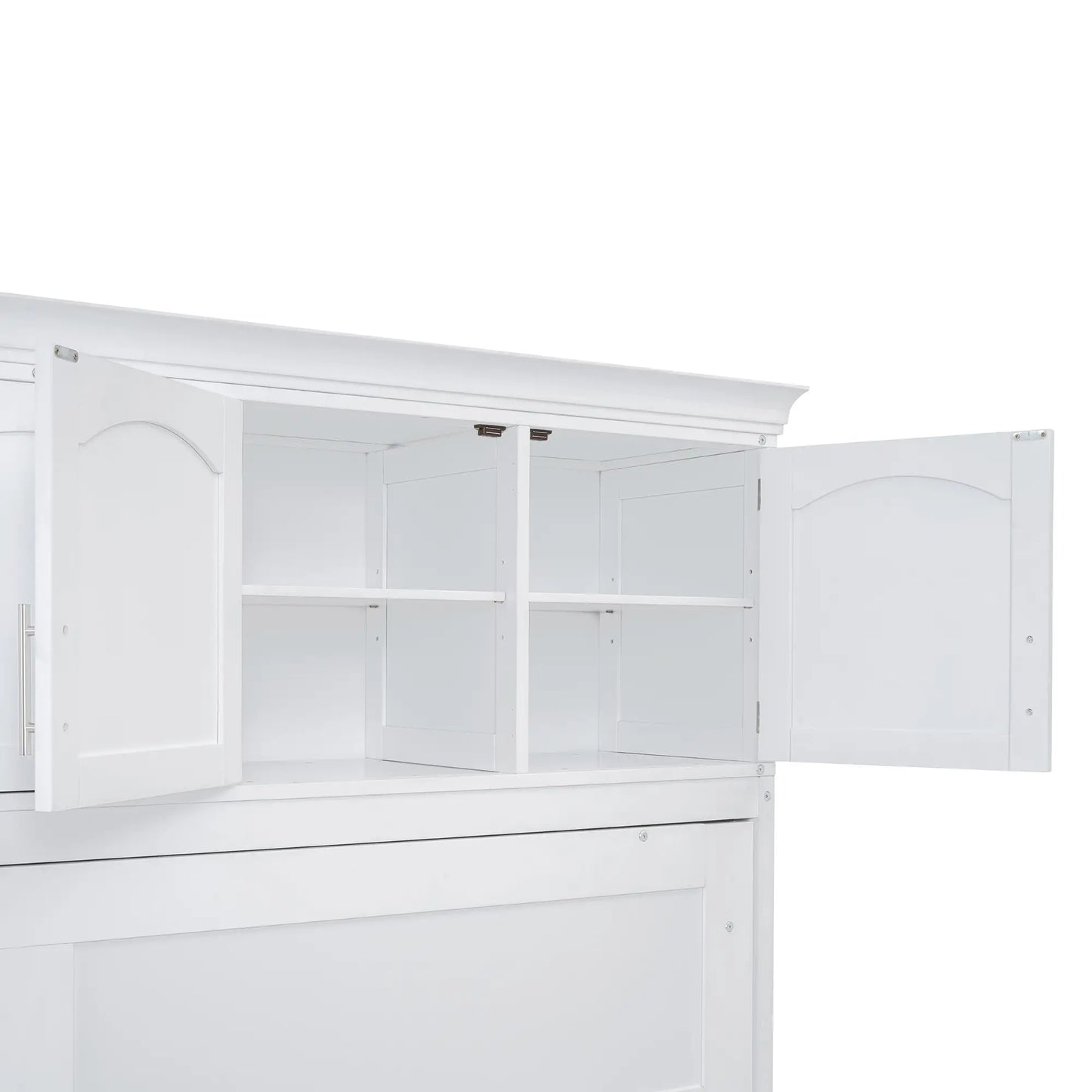Murphy Bed with Cabinets, Space-Saving Design, 117.5" L x 16" W x 88" H, White Bed Frames at Gallery Canada