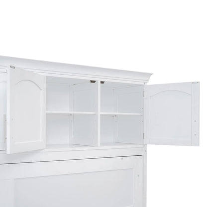 Murphy Bed with Cabinets, Space-Saving Design, 117.5" L x 16" W x 88" H, White Bed Frames at Gallery Canada
