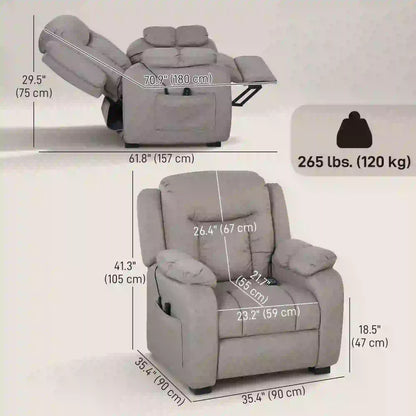 Massage Recliner Chair, Power Recliner, 2 Memory Positions, Brown Single Sofas at Gallery Canada